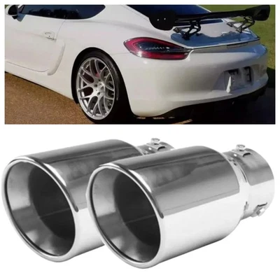 2X Car Exhaust Pipe Tip Rear Tail Throat Muffler For Porsche 911 Foto 1 de 4