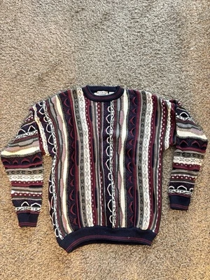 Vintage 90s Cotton Traders 3D Knit Multicolor Coogi Style Sweater Mens Large - Image 1 of 4