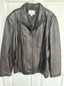 Worthington Genuine Leather Lambskin Men’s Large L Jacket Coat Black - Picture 1 of 3