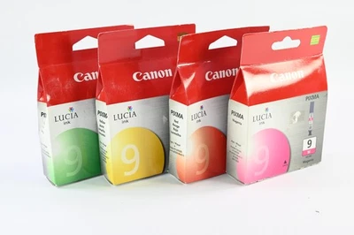Lote de tinta Canon PGI-9 Lucia (4 colores-M/R/PBK/MBK) F/Pro9500, Pro9500 Mk I #G076 Foto 1 de 4