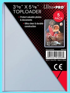 5 Ultra Pro Toploaders 3-1/2x5-1/8 Photo Rigid Oversized Card Sleeves mtg ccg - Picture 1 of 1