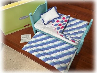 American Girl Bitty Baby/ Bitty Twins Trundle Bed with Bedding Retired Orig Box - Image 1 of 4