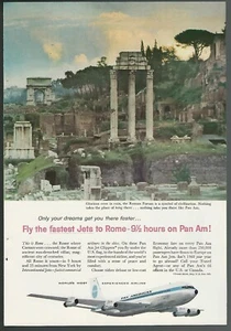 1960 PAN AM advertisement, Pan American Boeing 707, Roman Forum, Italy - Bild 1 von 3