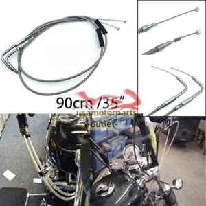 90CM Stainless Steel Throttle Cable For Harley Sportster XL883 XL1200 2002-2014 - Picture 1 of 12