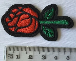jeans Embroidered Applique Iron On Patch design DIY Sew Iron On lovely red rose - Picture 1 of 1
