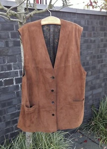 Leder Weste / Jacke ärmellos v. Max Harder - Lederweste Wildleder - Gr. 50 / XL - Bild 1 von 9