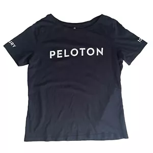 PELOTON 100 Century Ride T Shirt Womens Medium Black 100% Cotton Short Sleeve - Picture 1 of 5