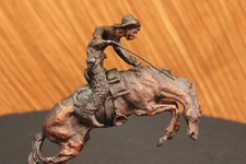 Hand Made 100% Bronze Statue Remington Bronze cowboy Horse Sculpture Figure Gift