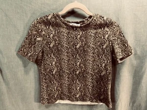 Zara Shirt Youth Small Beige Animal Print Short Sleeve Pullover Girls Kids. - Picture 1 of 8
