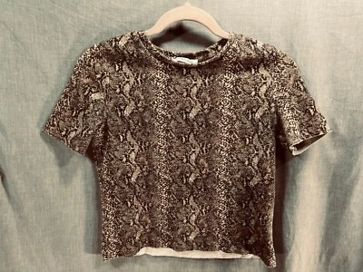 Zara Shirt Youth Small Beige Animal Print Short Sleeve Pullover Girls Kids. - Image 1 of 4