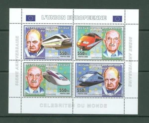 Block N99 Congo 2006 MNH s/s W Churchill R Schuman Trains Railroad - Picture 1 of 1