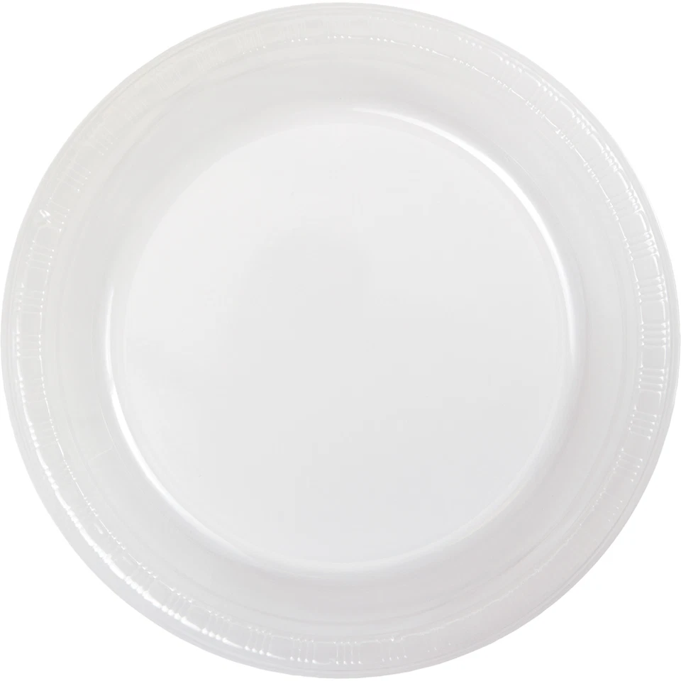 Small 7" Plastic Disposable Plates -Vibrant Solid Colors Appetizer Dessert Party - Image 1 of 1