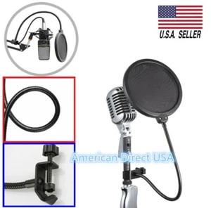 Double Layers Recording Studio Microphone Pop Filter Mic Wind Screen Mask Shield - Picture 1 of 4
