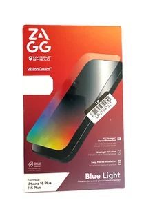 ZAGG Apple iPhone 16 Plus/iPhone 15 Plus Glass Elite VisionGuard Screen Protecto - Photo 1 sur 2