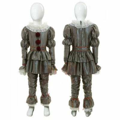 Halloween Kids Boys Stephen King's It Pennywise Clown Cosplay Joker Costume Suit - Image 1 of 4