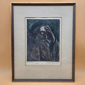 Vintage Joseph Margulies(1896-1984)"Meditation" Signed ad/50 Color Etching - Picture 1 of 14