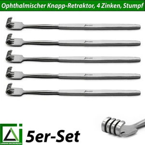 Knapp Retraktor 4 Zinken, stumpfe Instrumente für die Zahnheilkunde, ophthal X5 - Picture 1 of 6