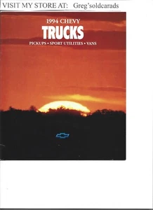 1994 Chevy Trucks Sales Brochure with S and CK Pickups, Blazer, Suburban, Vans - Picture 1 of 1