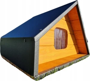 Hundehütte Katzenhaus Wetterfest Kieferholz isolierte 60x58x47 cm Kiefer/Grau - Bild 1 von 45