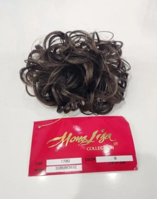 Curly Scrunchie Ponytail Synthetic 3" 8 Light Chestnut Brown Messy Bun - Image 1 of 4