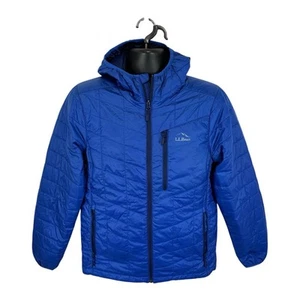 LL Bean Primaloft Packaway Hooded Jacket Blue Size Small Quilted Puffer - Picture 1 of 9