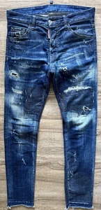 Jean hombre Dsquared2 Cool Guy talla 44 azul slim recto índigo teñido rasgado 610 € - Imagen 1 de 10
