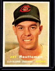 1957 Topps Art Houtteman Cleveland Indians #385 SET BREAK - Picture 1 of 2
