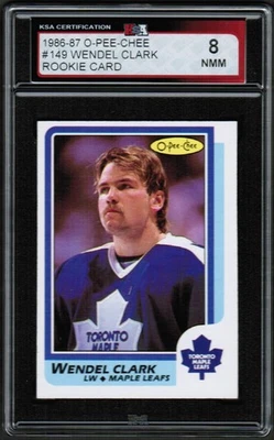 1986 87 OPC O-Pee-Chee #149 Wendel Clark Rookie RC KSA 8 NMM - Image 1 of 4