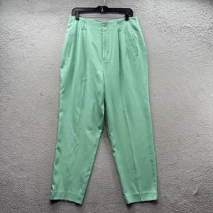 Pantalone donna J. Peterman The Silk Glamour plissettato davanti verde menta taglia 12 - Foto 1 di 12