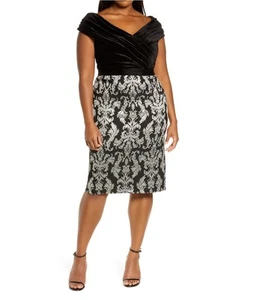 Tadashi Shoji Womens Velvet Cocktail Dress - Picture 1 of 1