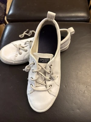 Sperry Women's Crest Vibe Leather Top Sider Sneakers White Memory Foam Size 8 M - Image 1 of 4