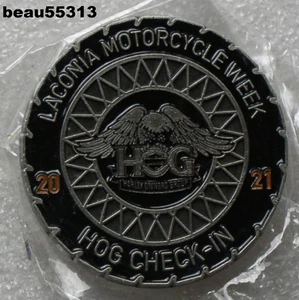 ⭐2021 HARLEY DAVIDSON OWNERS GROUP HOG RALLY LACONIA PIN STOP VEST PIN - Picture 1 of 1