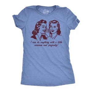 Womens Sarcasm And Profanity Tee Funny Graphic T Shirts For Ladies - Picture 1 of 7