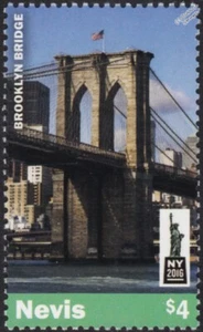 BROOKLYN BRIDGE New York City Stamp (2016 Nevis) - Picture 1 of 1