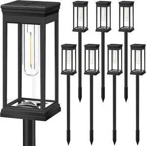 8PCS Solar Lawn Lamp Landscape Outdoor Garden Yard Pathway Walkway Light C6P8 - Picture 1 of 6
