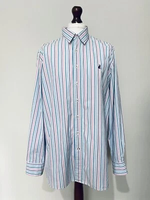 THOMAS PINK Shirt Mens XL Blue White Cotton Long Sleeve Casual Button Striped - Image 1 of 4