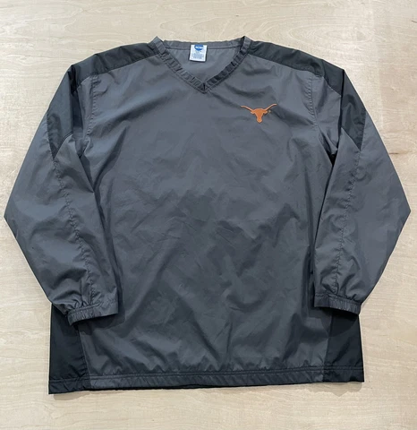 Texas Longhorns Windbreaker Pullover Jacket Men's Size M Gray 100% Polyester Cover