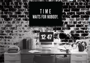 Time waits for nobody Canvas Print Motivation Quote inspiration success office - Picture 1 of 1