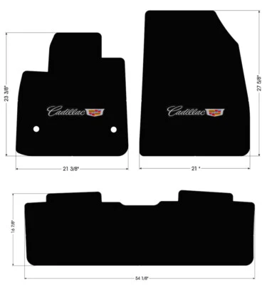 ¡NUEVO! Juego de 3 alfombrillas NEGRAS para Cadillac XT5 2017-2025 logotipo bordado Foto 1 de 4