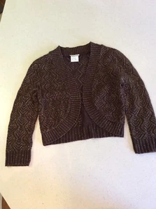 Cache Short Cardigan Brown And Metallic Medium - Picture 1 of 5