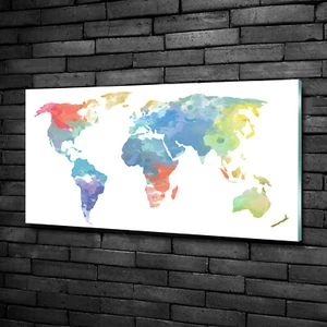 Tulup Glass Print Wall Art Image Picture 100x50cm - world map - Picture 1 of 5