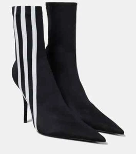 BALENCIAGA X ADIDAS $1650 Knife Black Stripe Neoprene Ankle Calf Sock Boot 36/6 - Picture 1 of 7