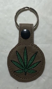 Handmade Marijuana Leaf Key Ring - Picture 1 of 2