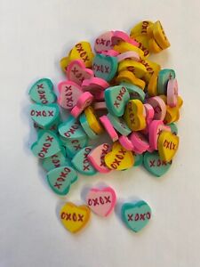 60 conversation hearts Mini Erasers Teacher Supply Sorting Math Counter Reward