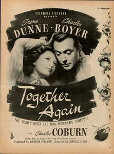 1944 Movie Together Again Columbia Pictures Comedy Vintage Old Print Ad Dunne - Bild 1 von 8