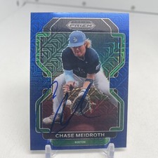 2022 Prizm Draft Picks Baseball Base Blue Mojo #PDP129 Chase Meidroth Signed