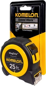 Komelon 7325 25'x1" Magnetic MagGrip Tape Measure Yellow/Black 7.6m Magnetic End - Picture 1 of 4