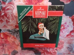 Hallmark Keepsake Ornament 1992 Holiday Memo Cat with Stapler NEW UNOPENED  - Picture 1 of 3