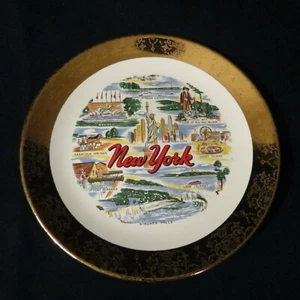 Vintage New York Souvenir Plate 9 In - Picture 1 of 12