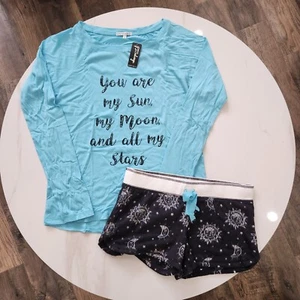NUEVO CON ETIQUETAS PJ Salvage Mujer "Your are my sun my moon..." Juego de Pijamas de 2 Piezas Talla Pequeña - Imagen 1 de 7